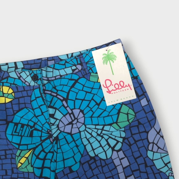 NWT Lilly Pulitzer Pants Girl White Label Size 12 Mosaic Stained Glass Capri - Picture 5 of 10